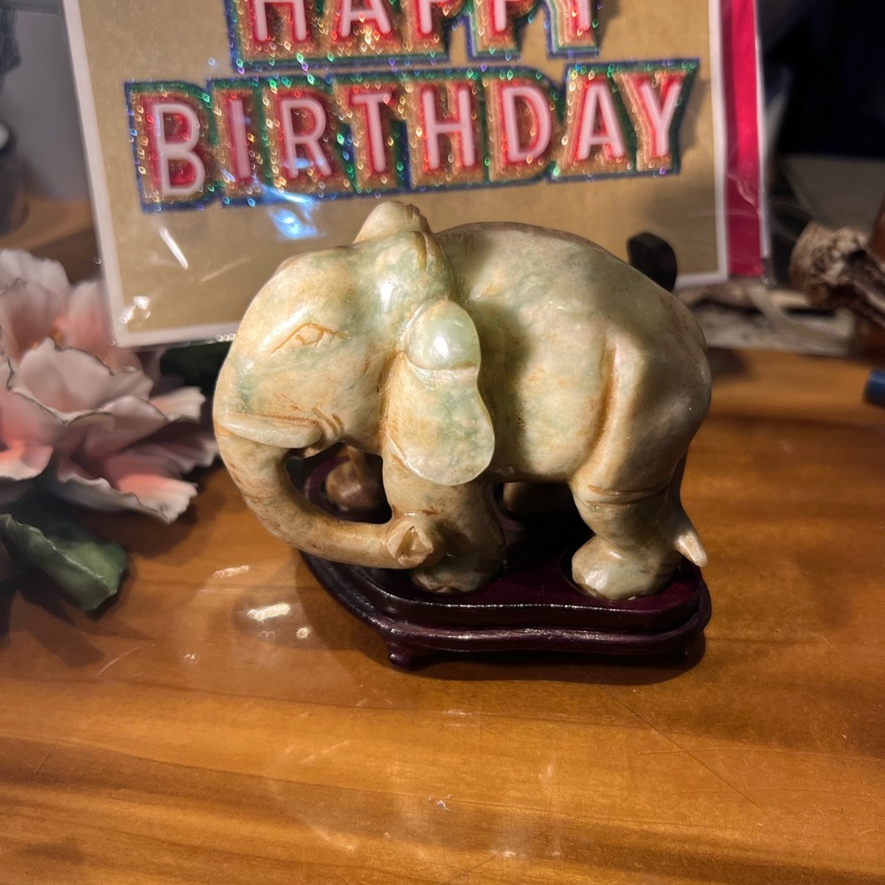 Vintage Jade Elephant Figurine Great Holiday gift idea